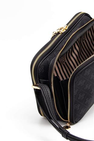 Silver & Polo SP899 Kadın Çapraz Çanta Monogram Siyah