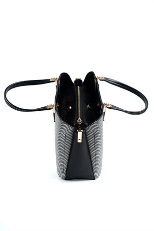 Silver & Polo Siyah Beyaz - Siyah SP1205 Kadın El Çantası