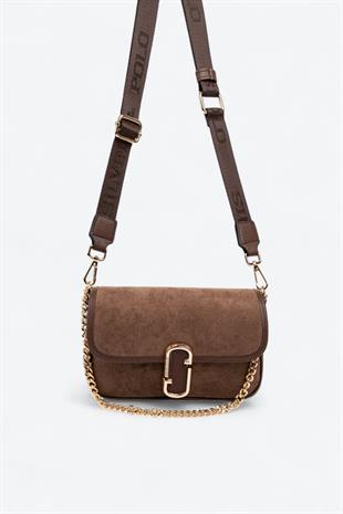Silver & Polo SP1171 Kadın Omuz Çantası Süet Kahve-Kahve