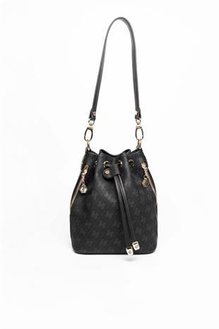 Silver Polo SP1137 Kadın Omuz Çantası Monogram Siyah-Siyah