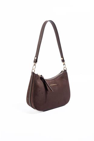 Silver Polo Kahve - Kahve Süet Kadın Omuz Çantası SP1259