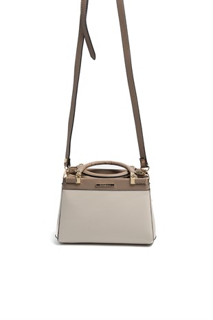 Silver & Polo SP1193 Kadın El Çantası Düz Bej-Latte