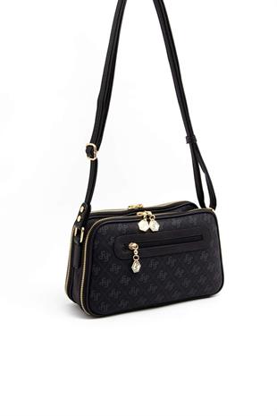 Silver & Polo SP899 Kadın Çapraz Çanta Monogram Siyah