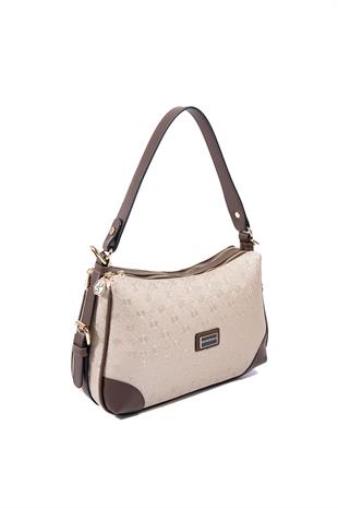 Silver & Polo SP1269 Kadın Omuz Çantası Logolu Nut-Kahve