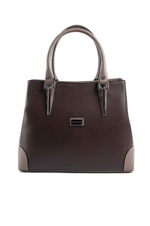 Silver & Polo SP667 Kadın El Çantası Düz Kahve-Vizon