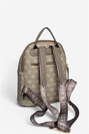 Silver & Polo SP901 Kadın Sırt Çantası Monogram Y.Yeşil