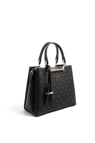 Silver & Polo SP969 Kadın El Çantası Monogram Siyah
