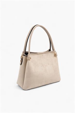 Silver & Polo SP1254 Kadın El Çantası Süet Bej-Kum