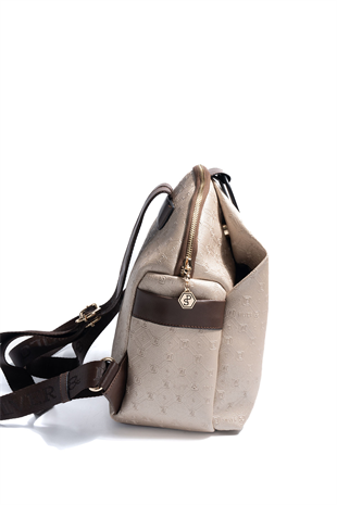 Silver & Polo SP771 Kadın Sırt Çantası Logolu Nut-Kahve