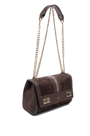 Silver Polo SP1139 Kadın Çapraz Çanta Süet Kahve-Kahve