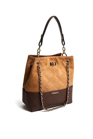 Silver & Polo SP1262 Kadın Omuz Çantası Süet Taba-Kahve