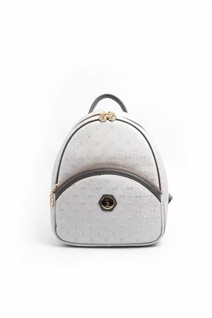 Silver & Polo SP945 Kadın Sırt Çantası Logolu A.Gümüş-Antrasit