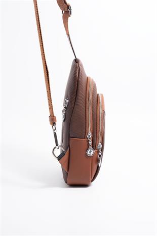 Silver & Polo SP959 Kadın Vücut Çantası Petek Kahve-Taba