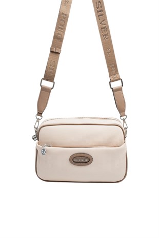 Silver & Polo SP1267 Kadın Çapraz Çanta Petek Bej-Latte
