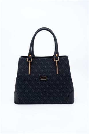 Silver & Polo SP667 Kadın El Çantası Monogram Siyah