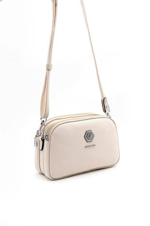 Silver & Polo SP745 Kadın Çapraz Çanta Petek Bej-Bej