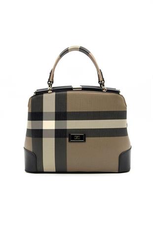 Silver & Polo SP706 Kadın El Çantası Ekose Kahve-Siyah