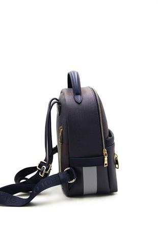 Silver & Polo SP1061 Kadın Sırt Çantası Ekose Lacivert