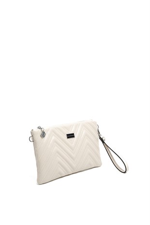 Silver & Polo SP1250 Kadın Portföy & Clutch Crash Bej-Bej