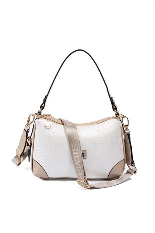Silver & Polo SP1269 Kadın Omuz Çantası Logolu Sedef-S.Nut