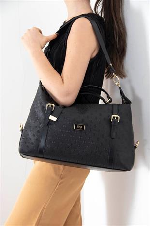Silver & Polo SP1064 Kadın Seyahat Çantası Logolu Siyah