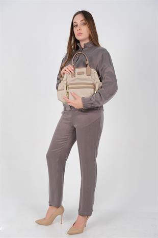 1211 Kadın Sırt Çantası  Bej-Kum