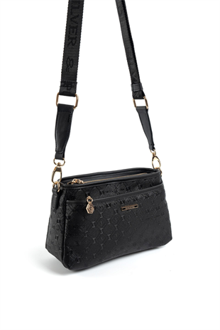 Silver & Polo SP1184 Kadın Çapraz Çanta Logolu Siyah-Siyah