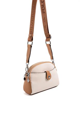 Silver & Polo Bej - A.Taba SP1144 Kadın Çapraz Çanta