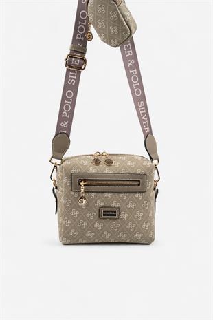 Silver & Polo SP1038 Kadın Çapraz Çanta Monogram Y.Yeşil