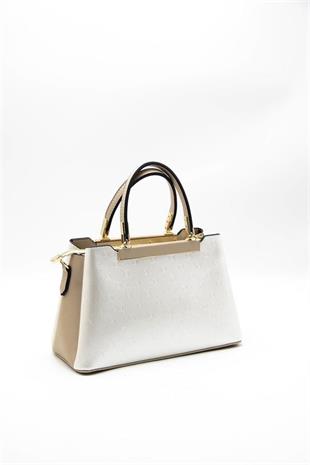Silver & Polo SP913 Kadın El Çantası Logolu Sedef-S.Nut