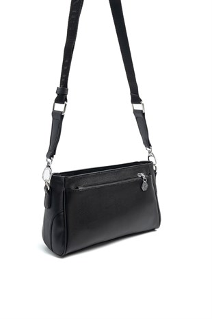 Silver & Polo SP1273 Kadın Çapraz Çanta Düz Siyah-Siyah