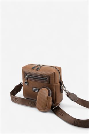 Silver & Polo SP1038 Kadın Çapraz Çanta Petek Karamel-Kahve