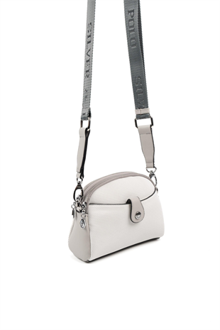 Silver & Polo SP1144 Kadın Çapraz Çanta Petek Beyaz-A.Gri