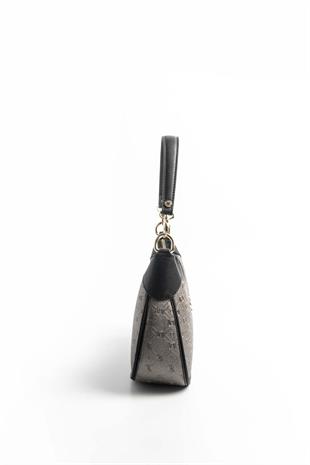 Silver & Polo SP1180 Kadın Omuz Çantası Logolu Platin-Siyah