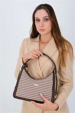 Silver & Polo Kahve Sarı - Kahve SP1187 Kadın Omuz Çantası