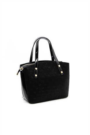 Silver & Polo SP1021 Kadın El Çantası Fashion Siyah-Rugan Siyah