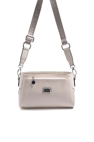 Silver & Polo SP1273 Kadın Çapraz Çanta Petek Krem-Bej