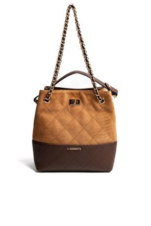 Silver & Polo SP1262 Kadın Omuz Çantası Süet Taba-Kahve