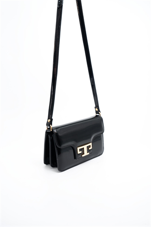 Silver & Polo SP1170 Kadın Çapraz Çanta Rugan Rugan Siyah