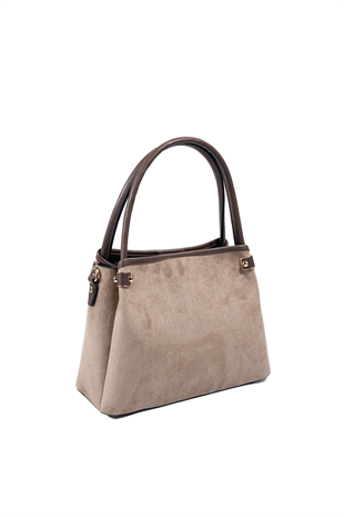 Silver & Polo SP1254 Kadın El Çantası Süet Vizon-Kahve