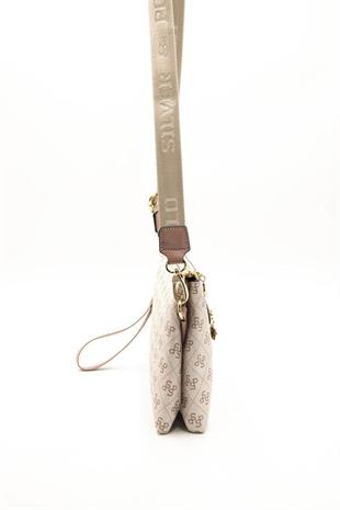 Silver & Polo SP1129 Kadın Çapraz Çanta Monogram Pembe-Somon