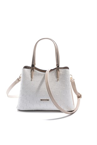 Silver & Polo SP1205 Kadın El Çantası Logolu Sedef-S.Nut