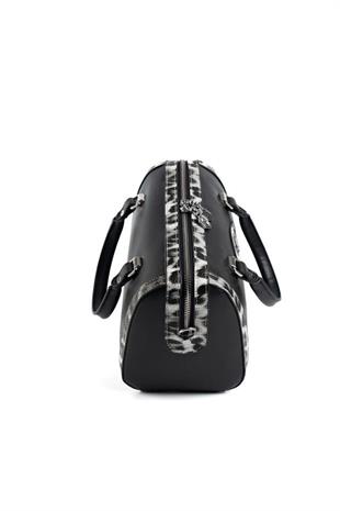 Silver & Polo SP1091 Kadın El Çantası Düz Siyah-Leopar Gri