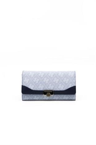 Silver & Polo SP979 Kadın Cüzdan & Kartlık Monogram Mavi-Lacivert