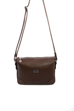 Silver & Polo SP784 Kadın Çapraz Çanta Düz Kahve