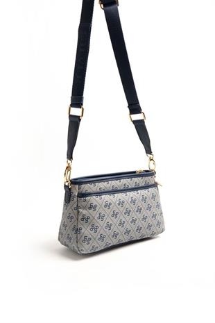 Silver Polo Gri - Lacivert Monogram Kadın Çapraz Çanta SP1184