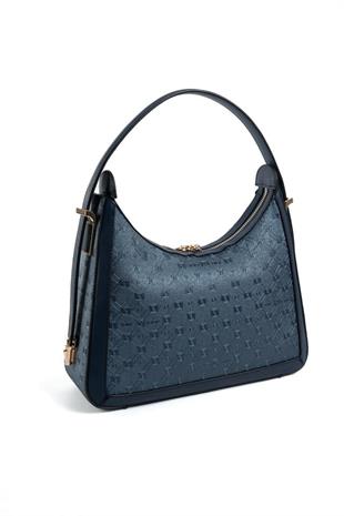 Silver & Polo SP1187 Kadın Omuz Çantası Logolu Lacivert