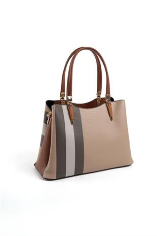 Silver & Polo SP1205 Kadın El Çantası Ekose Bej-Taba