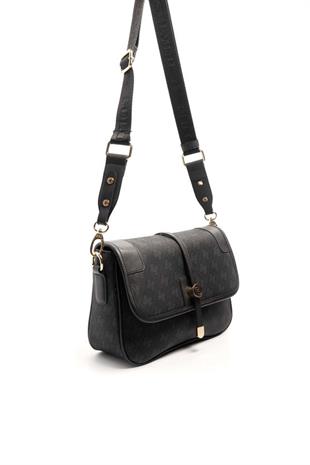 Silver & Polo SP1182 Kadın Çapraz Çanta Monogram Siyah