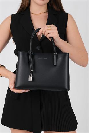 Silver & Polo SP1235 Kadın El Çantası Cilt Siyah-Siyah